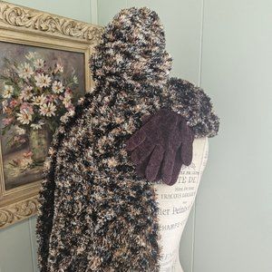 3pc Faux Fur Cozy Fall & Winter Toboggan Set, Soft & Fuzzy Scarf, Hat, & Gloves